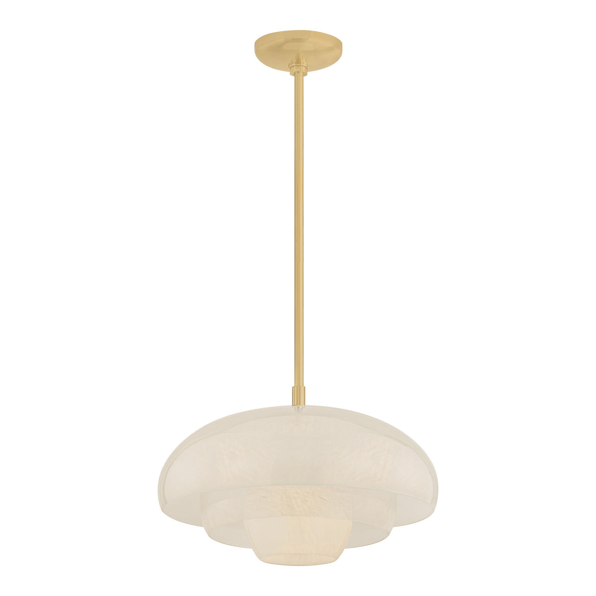 Jalina Pendant 18", Aged Brass and Art Glass