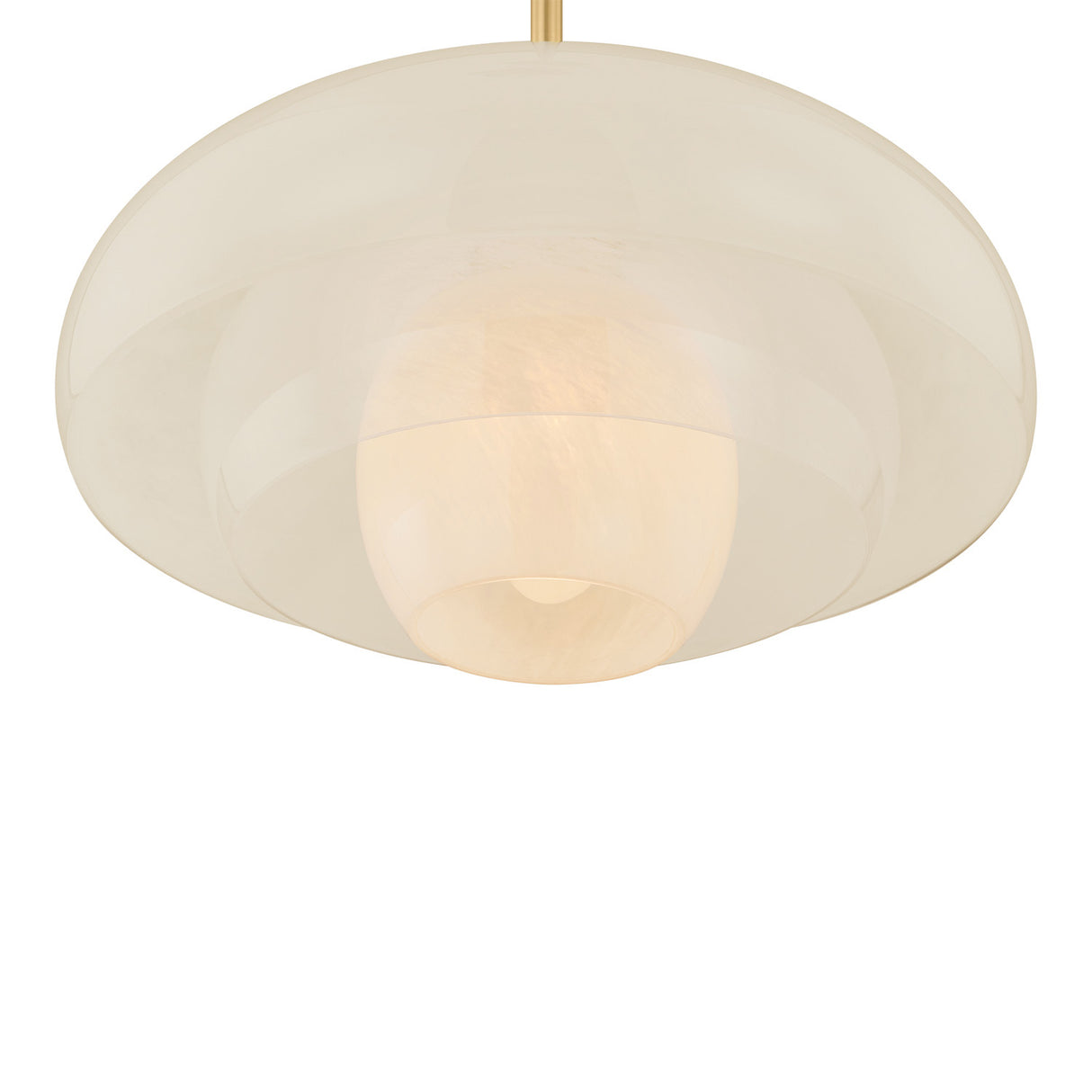 Jalina Pendant 18", Aged Brass and Art Glass