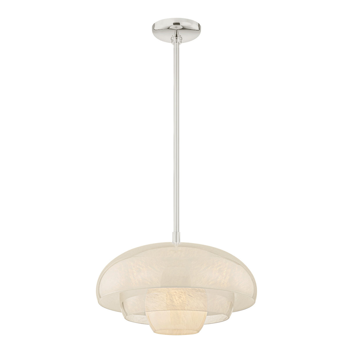 Jalina Pendant 18", Polished Nickel and Art Glass