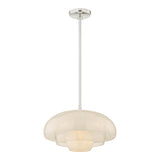 Jalina Pendant 18", Polished Nickel and Art Glass