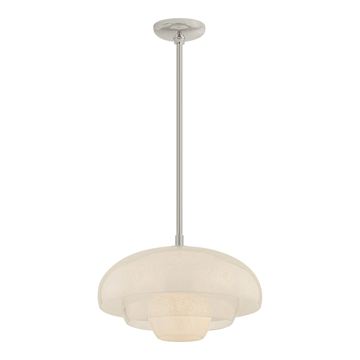 Jalina Pendant 18", Polished Nickel and Art Glass