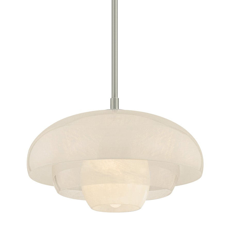 Jalina Pendant 18", Polished Nickel and Art Glass