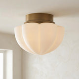 Lorna Medium Flush Mount 15", Vintage Bronze and Opal Glass