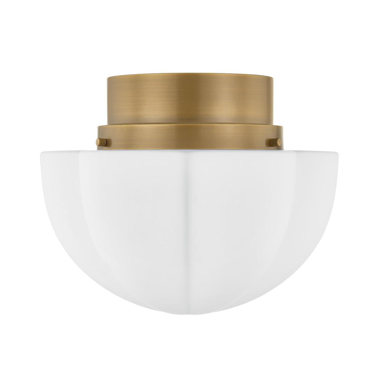Lorna Medium Flush Mount 15", Vintage Bronze and Opal Glass