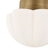 Lorna Medium Flush Mount 15", Vintage Bronze and Opal Glass