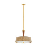 Pascal Large Pendant 22", Jute, Rattan and Aged Brass
