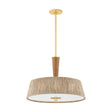 Pascal Large Pendant 22", Jute, Rattan and Aged Brass