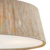 Pascal Large Pendant 22", Jute, Rattan and Aged Brass