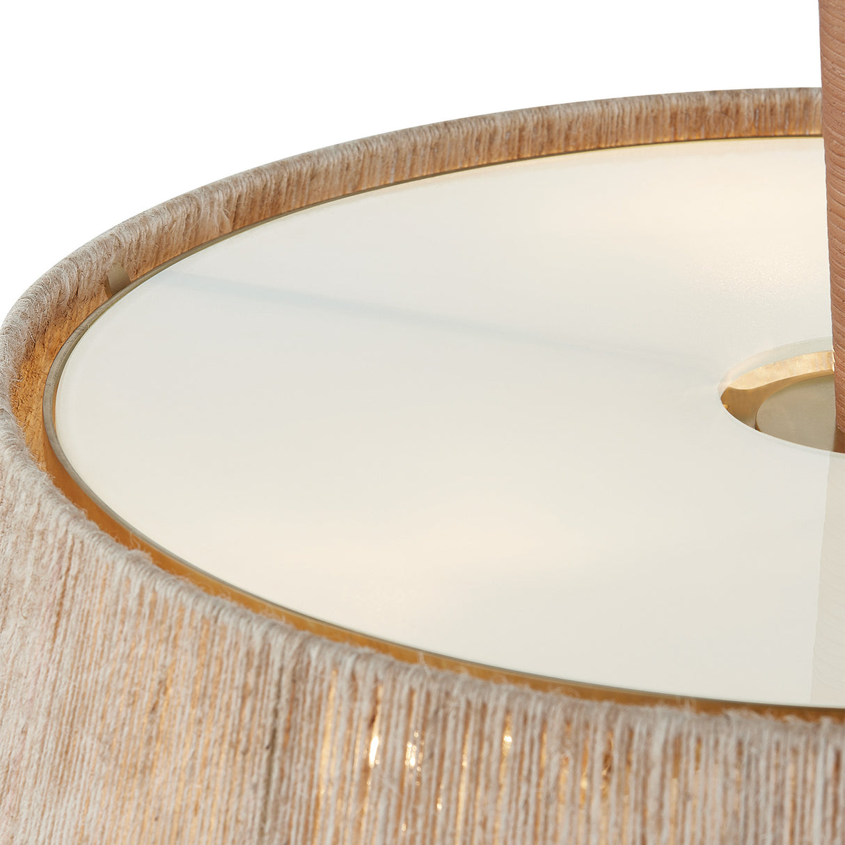 Pascal Large Pendant 22", Jute, Rattan and Aged Brass