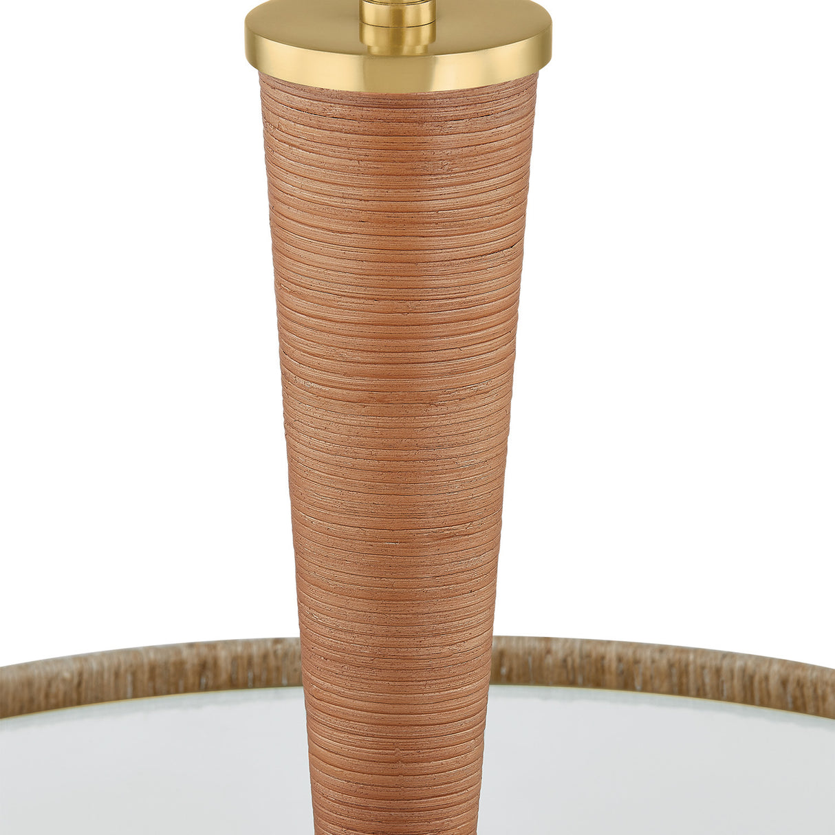 Pascal Large Pendant 22", Jute, Rattan and Aged Brass