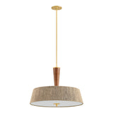 Pascal Extra Large Pendant 30", Jute, Rattan and Aged Brass