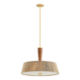 Pascal Extra Large Pendant 30", Jute, Rattan and Aged Brass
