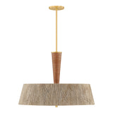 Pascal Extra Large Pendant 30", Jute, Rattan and Aged Brass