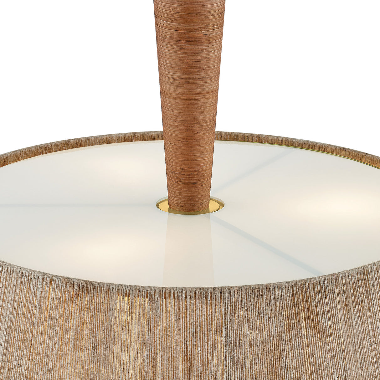 Pascal Extra Large Pendant 30", Jute, Rattan and Aged Brass