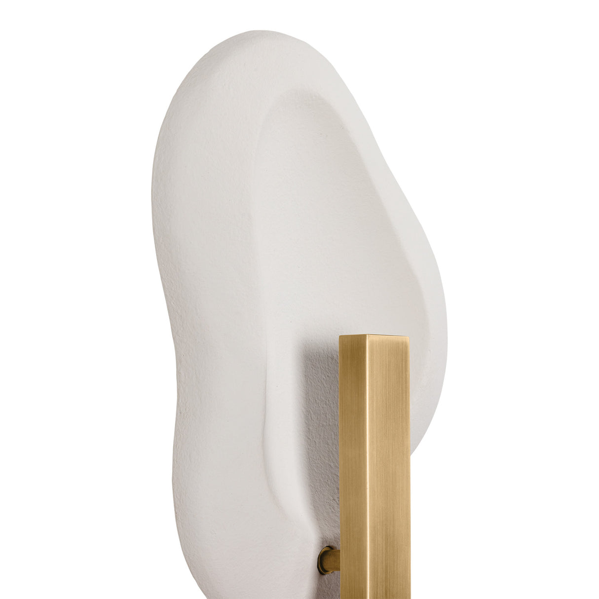 Ravel LED Wall Sconce 14", White Ceramic and Patina Brass
