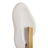 Ravel LED Wall Sconce 14", White Ceramic and Patina Brass