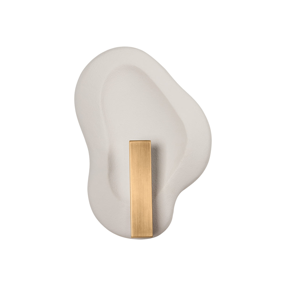 Ravel LED Wall Sconce 14", White Ceramic and Patina Brass