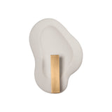 Ravel LED Wall Sconce 14", White Ceramic and Patina Brass