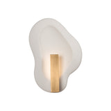 Ravel LED Wall Sconce 14", White Ceramic and Patina Brass