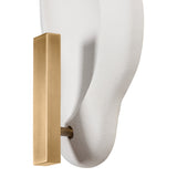 Ravel LED Wall Sconce 14", White Ceramic and Patina Brass