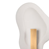 Ravel LED Wall Sconce 14", White Ceramic and Patina Brass