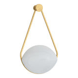 Maxine LED Wall Sconce 18", Aged Brass and Matte Cloud Glass