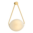 Maxine LED Wall Sconce 18", Aged Brass and Matte Cloud Glass