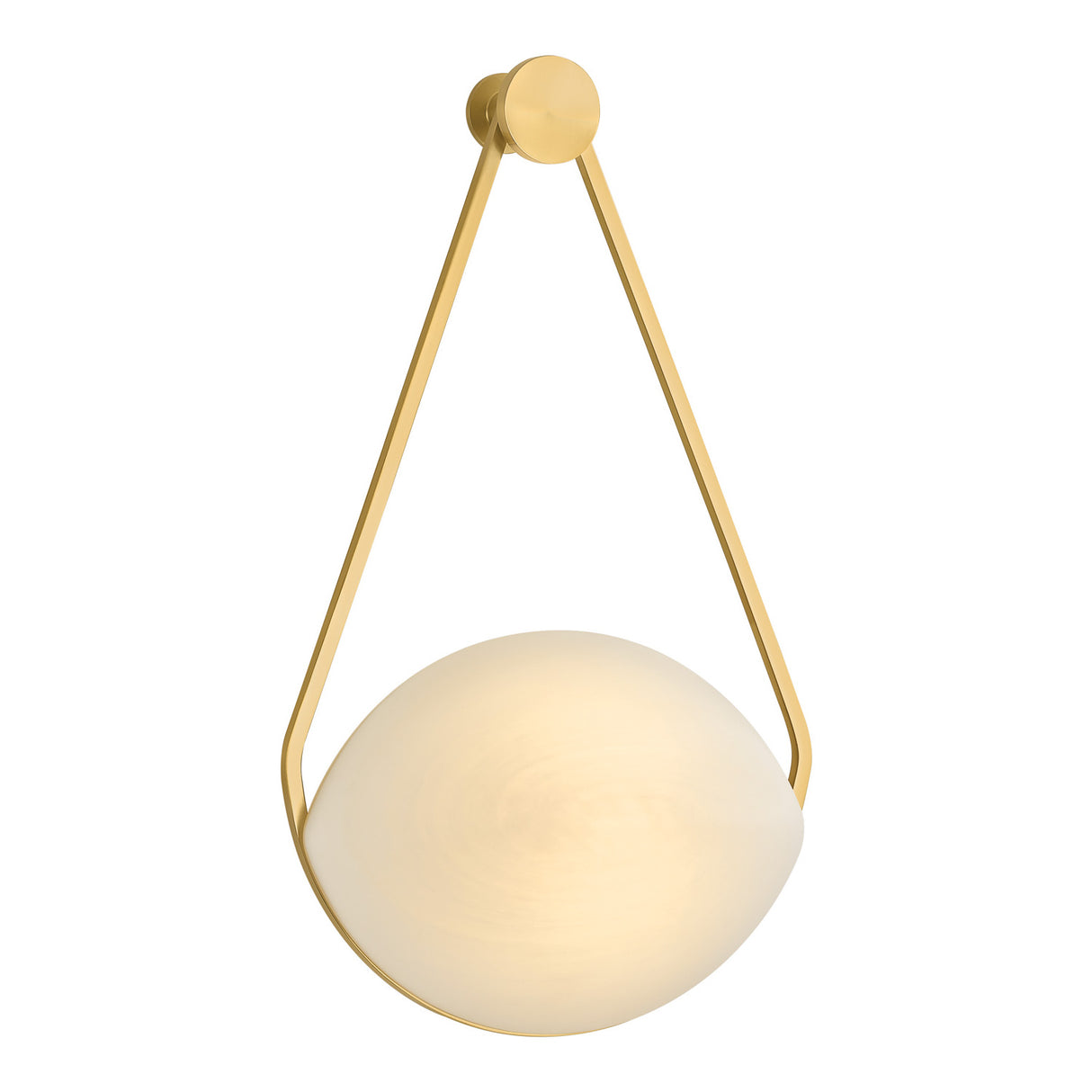 Maxine LED Wall Sconce 18", Aged Brass and Matte Cloud Glass