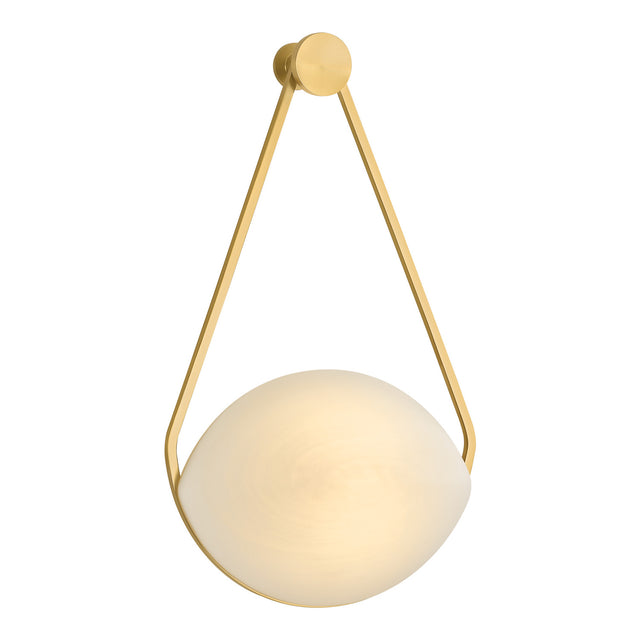 Maxine LED Wall Sconce 18", Aged Brass and Matte Cloud Glass