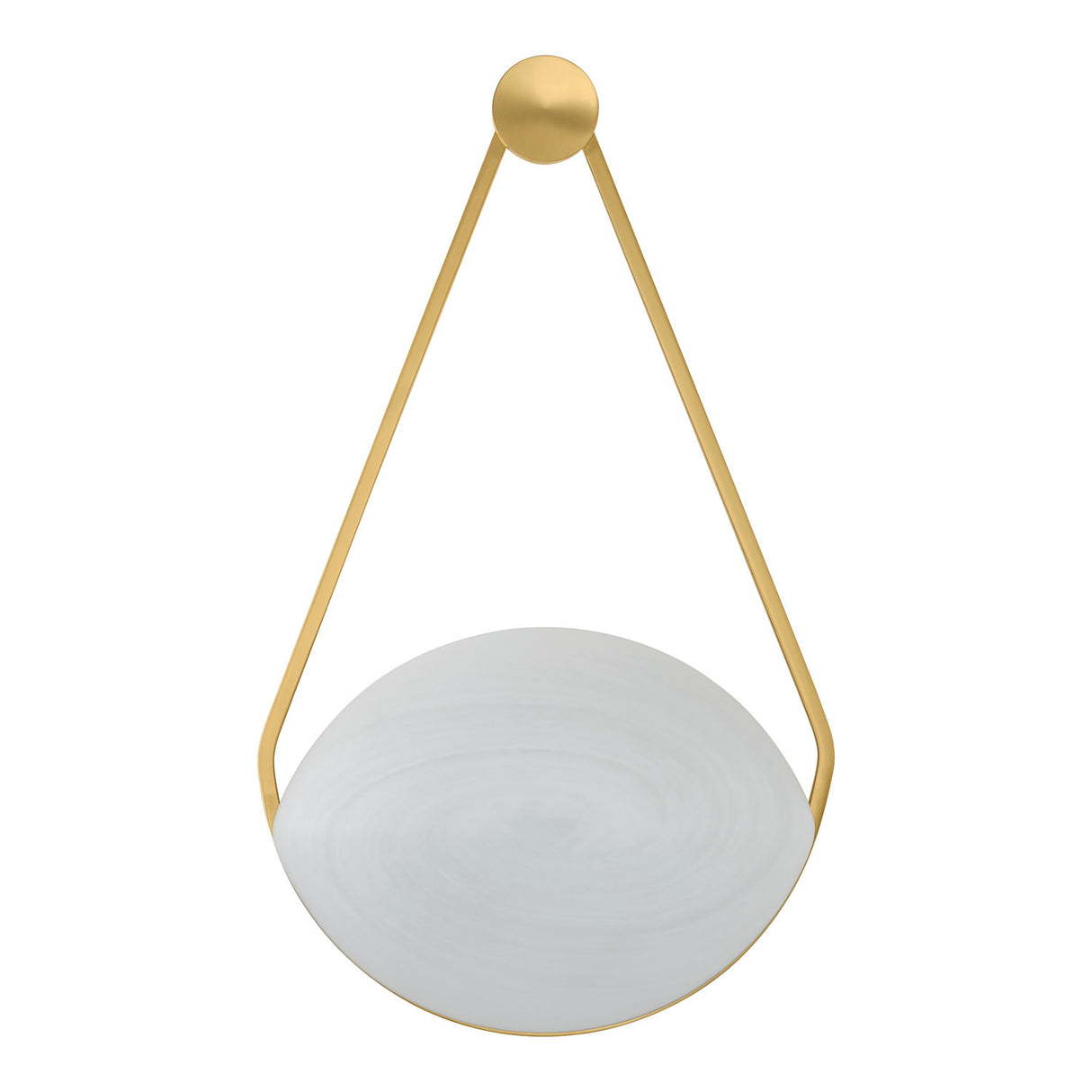 Maxine LED Wall Sconce 18", Aged Brass and Matte Cloud Glass