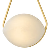 Maxine LED Wall Sconce 18", Aged Brass and Matte Cloud Glass