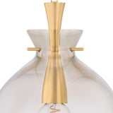 Arianne Small Pendant 12", Aged Brass and Smoke Taupe Glass