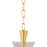 Arianne Small Pendant 12", Aged Brass and Smoke Taupe Glass