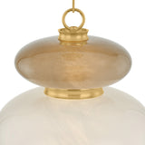 Danara Medium LED Pendant 14", Two-Tone Art Glass and Brass