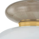 Danara Medium LED Pendant 14", Two-Tone Art Glass and Brass