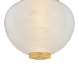 Danara Large LED Pendant 19", Two-Tone Art Glass and Brass