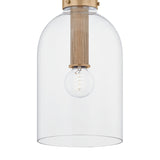 Midori Small Pendant 9", Patina Brass with Grasscloth Accents