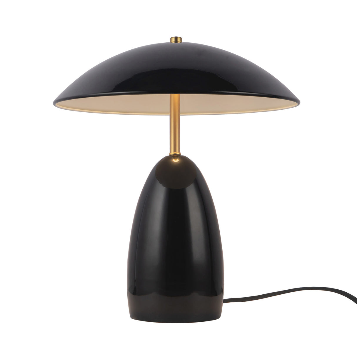 Aubrey LED Table Lamp 14", Glossy Black