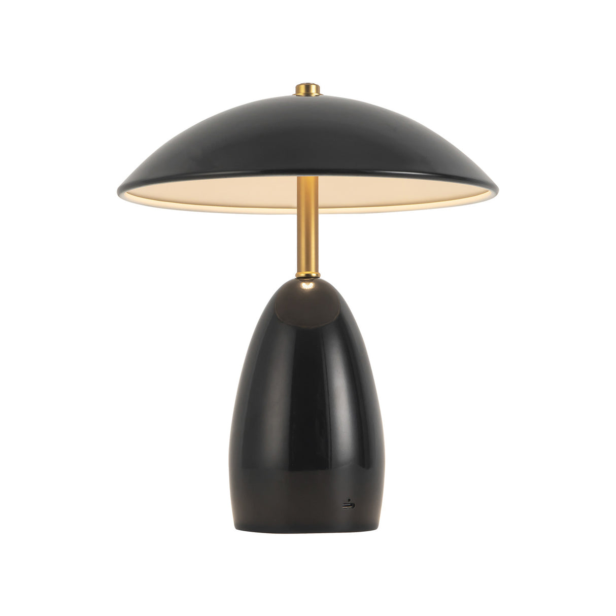 Aubrey Rechargeable Table Lamp 11", Glossy Black
