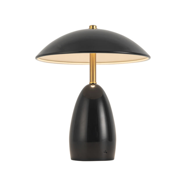 Aubrey Rechargeable Table Lamp 11", Glossy Black