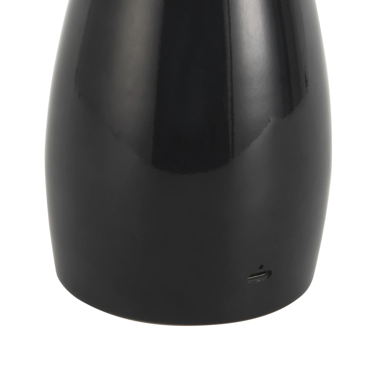 Aubrey Rechargeable Table Lamp 11", Glossy Black