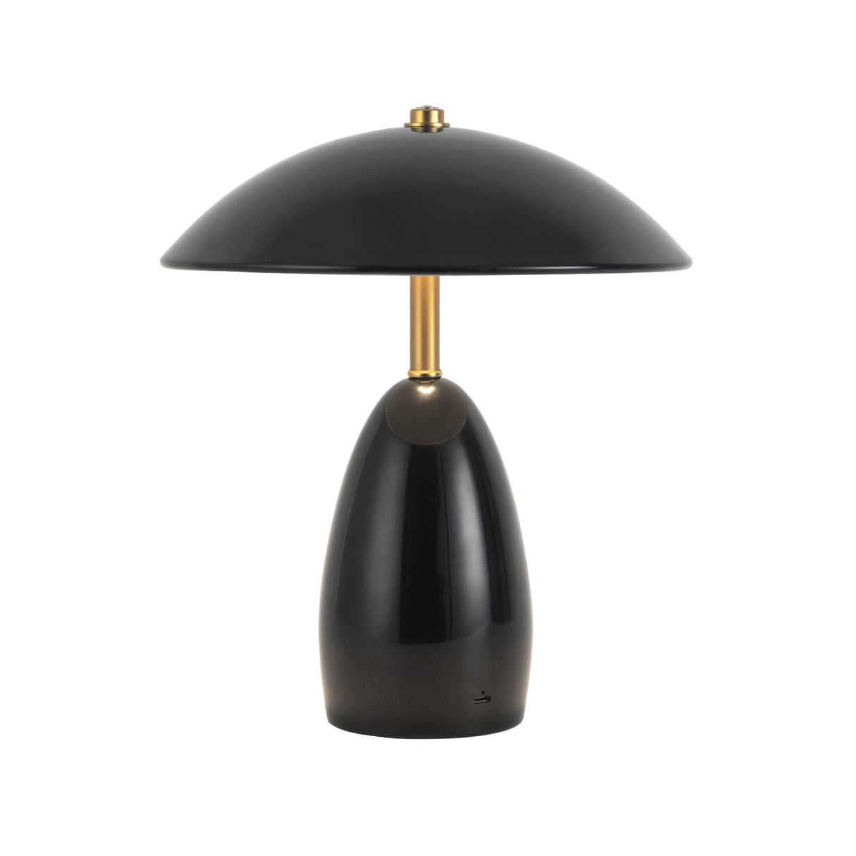 Aubrey Rechargeable Table Lamp 11", Glossy Black