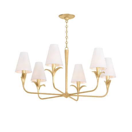Junia 6 Light Chandelier 40", Textured Gold
