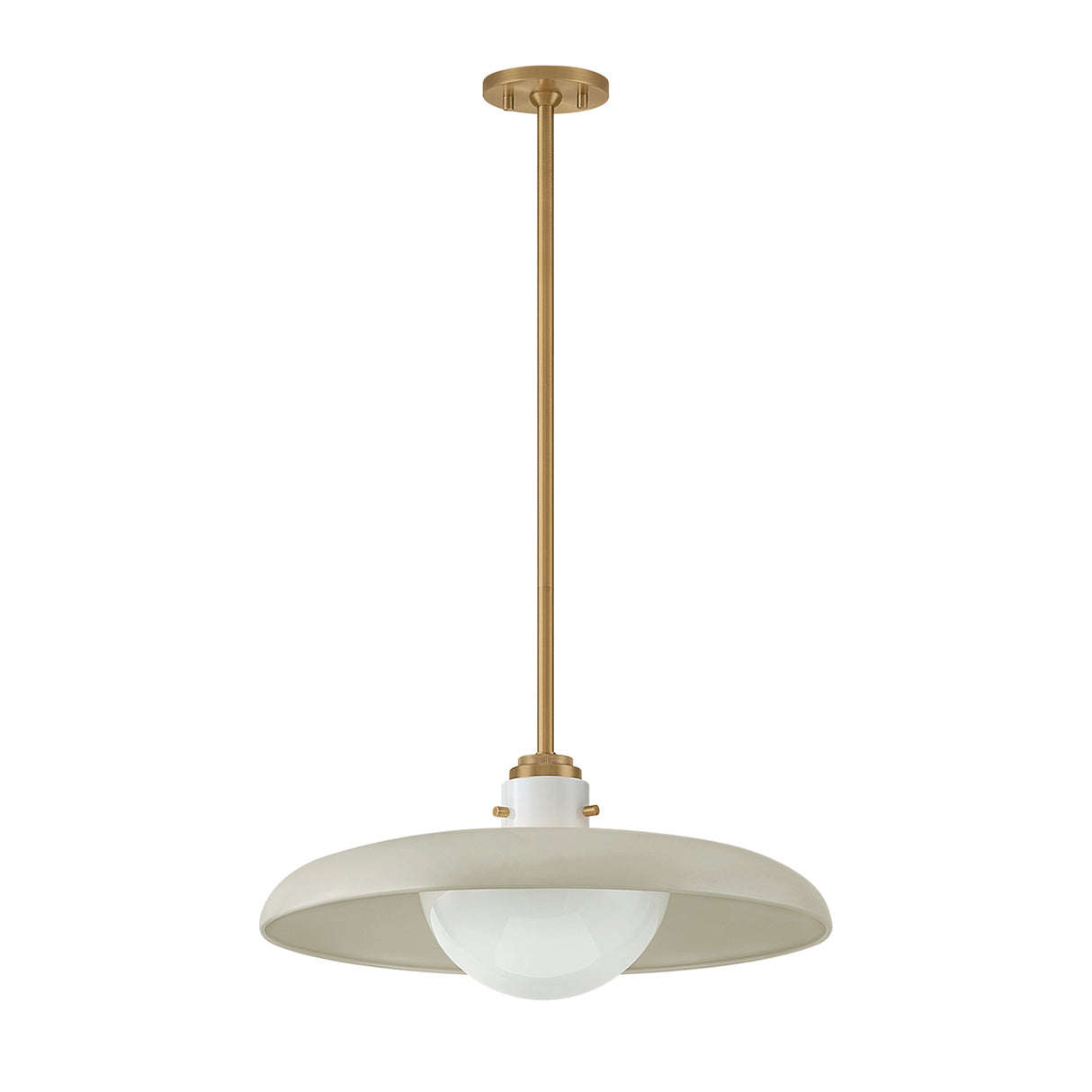 Bain Large Pendant 20", Off-White and Patina Brass