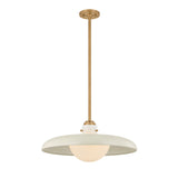 Bain Large Pendant 20", Off-White and Patina Brass