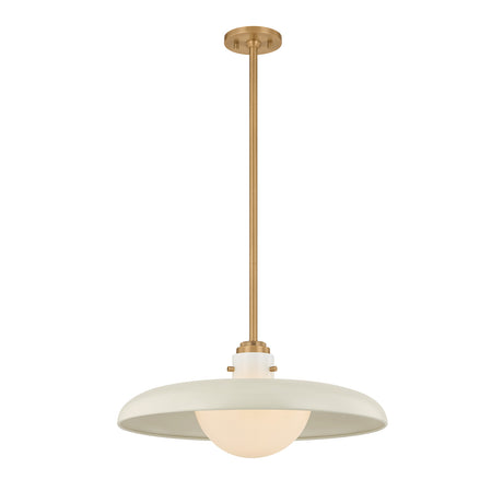 Bain Large Pendant 20", Off-White and Patina Brass