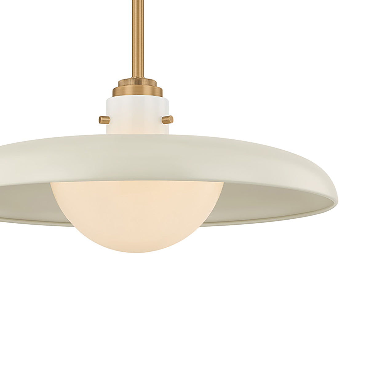 Bain Large Pendant 20", Off-White and Patina Brass