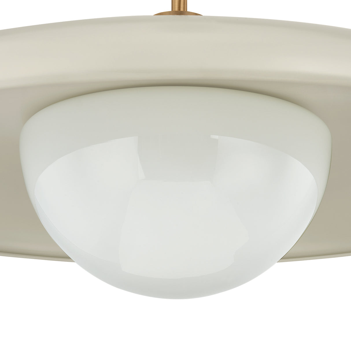 Bain Extra Large Pendant 28", Off-White and Patina Brass