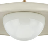 Bain Extra Large Pendant 28", Off-White and Patina Brass