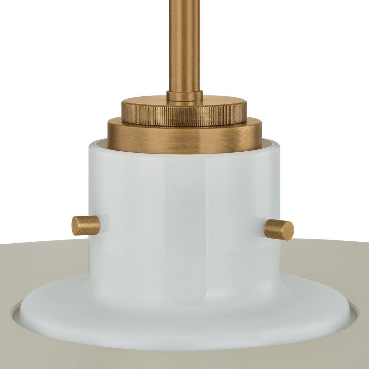 Bain Extra Large Pendant 28", Off-White and Patina Brass